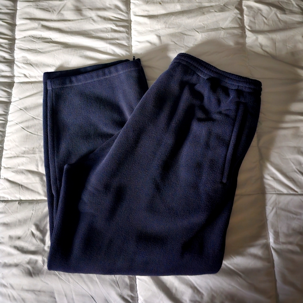 Yeezy Gap Polar Fleece Pants XL Navy Blue Zipper Flare Unreleased